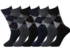 12 paia calze da uomo non elastiche abito da ufficio cotone ricco di argilla diamante taglia 6-11