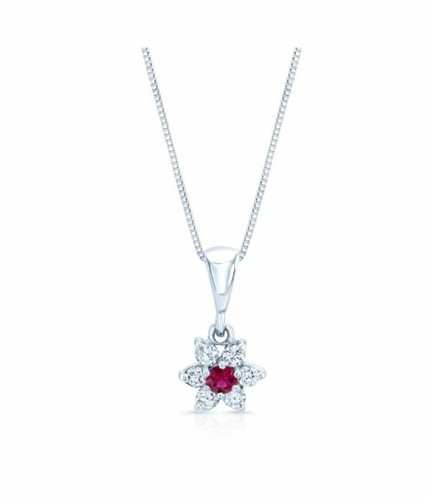 Rubino diamante fiore ciondolo - fiore,