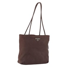 Borsa Prada Tote Bag Nylon Marrone Argento Autentica 148429