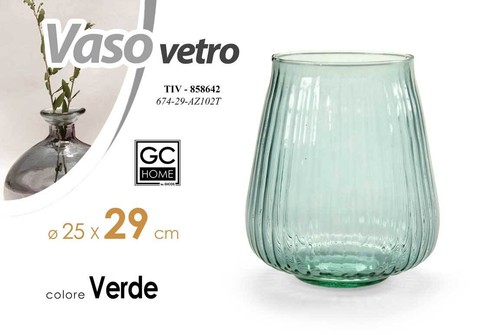 Vaso vetro trasparente - vaso,
