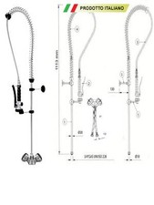 Gruppo Doccia Miscelatore Rubinetto Professionale Doccione Cucine Ristorante 