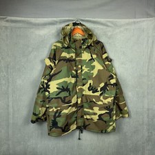 Giacca Parka Militare Goretex Uomo Taglia Large Woodland Mimetico Made in USA Gorpcore