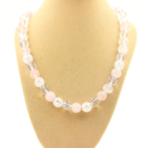 Collana perle quarzo crackle - collana,