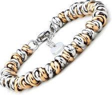 ® BRACCIALE DONNA INTRECCIATO NODINI ACCIAIO DIVERSI COLORI