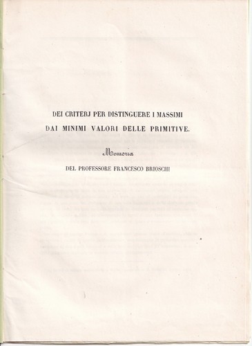 1852 milano francesco brioschi - 1852,