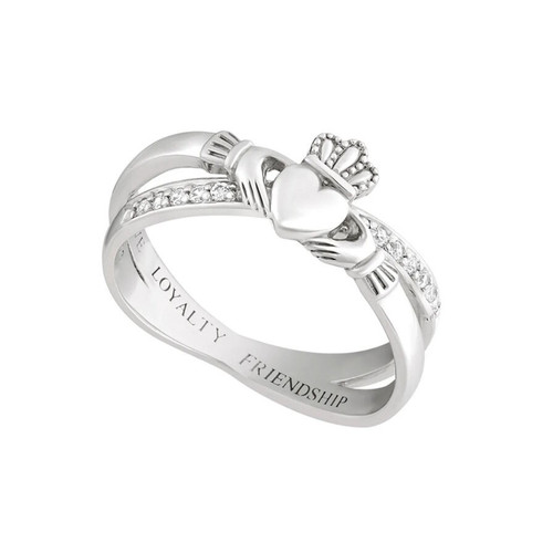 Silver claddagh cross ring - silver,