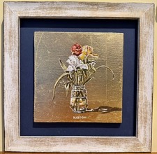 Dipinto olio su foglia oro