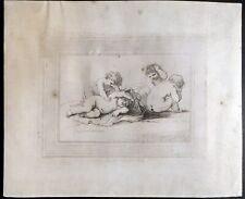 Cipriani putti lotta gioco acquaforte francesco bartolozzi stampa antica 1787