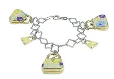 MP 1013 BR Bracciale Argento 925 Rodio con Charms Borse Smaltate Grandi  Piccole