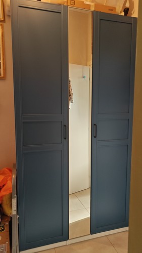 Armadio legno blu ante - in, 3