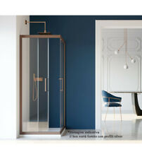 BOX DOCCIA FORTE FUSION COLOR ANGOLARE SILVER CRISTALLO TRASPARENTE 6 MM