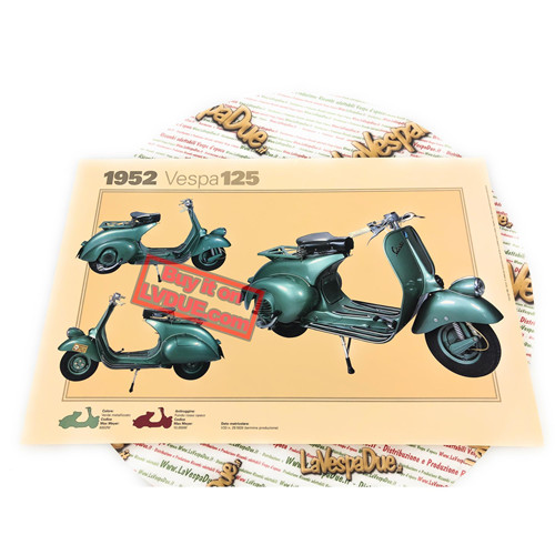 Poster vespa tecnica 125 v33t - tecnica,