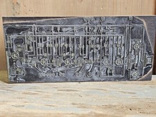 Timbro In Ottone Per Stampa Cliche Libro Testo Circuito Elettrico Anni '60 u)