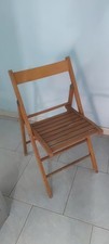 SEDIA LEGNO CLASSICA  7 STECCHE CHIARE richiudibile campeggio giardino spiaggia