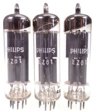 3x EZ81 = UU12 = 6CA4 Philips