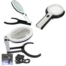LAMPADA LENTE DI INGRANDIMENTO DA TAVOLO CON LUCE 10 LED PORTATILE 120 MM A 28MM