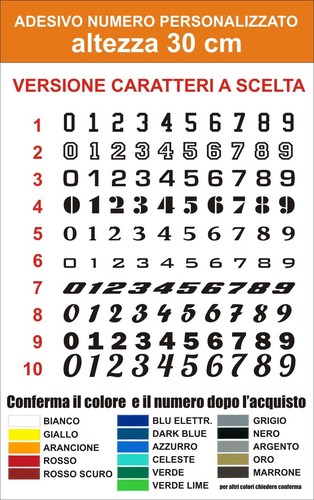 Adesivo numero personalizzato - numero,