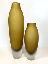 COPPIA VASO VETRO SATINATO Villeroy&Boch COLOR AMBRA VINTAGE 23,5/34,5 cm/h