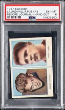 1957 GIORNALE RECORD SVEDESE-TAGLIO A MANO FERENC PUSKAS/LARS-ERIK LUNDVALL PSA 6