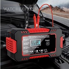 Caricabatteria 12V Carica Automatico Intelligente per Auto, Moto, Scooter, LCD