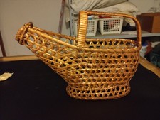 Porta bottiglia vino in vimini vintage anni '70