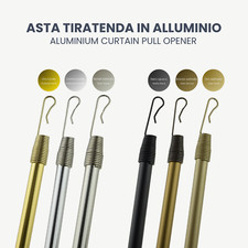 Asta Guidatenda Frusta per Tende Tiratenda in Alluminio - Lunghezza 125 CM