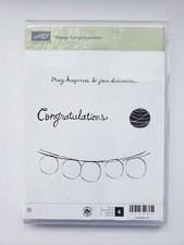 Stampin Up HAPPY CONGRATULATIONS Set di francobolli luci per feste lanterne cinesi NUOVO