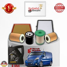 KIT TAGLIANDO FILTRI + OLIO OPEL VIVARO 1.9 DTI 74KW 100CV DAL 2004 -> 2006