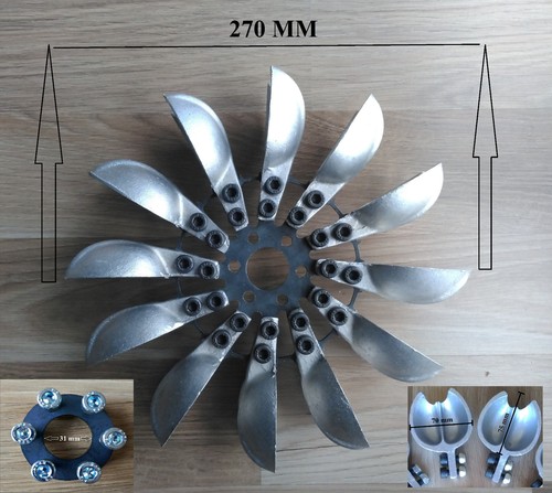 Ruota turbina pelton - ruota, 270mm