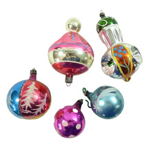 LOTTO PALLINE ADDOBBO DI NATALE VINTAGE  1950 60 VETRO  PALLA ALBERO DI NATALE