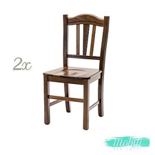 Sedia Silvana con Seduta in Legno Massello color NOCE 2 Pezzi Spedizione GRATIS