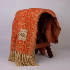 Coperta di Lana di Alpaca Rossa 200x140cm Morbida Copridivano dal Perù