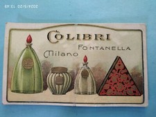 Cartoncino pubblicitario anni '30 profumi "COLIBRI Fontanella Milano" 10x5,5 cm