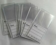 10 BUSTINE PORTA MONETE PLASTICA LUSSO DOPPIA TASCA CON SEGNA PREZZO Mis.45x45mm