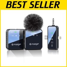 Microfono lavalier wireless ultraleggero con adattatore 3 in 1 e funzioni di riduzione del rumore