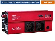 INVERTER CONVERTITORE DA 12V A 220V POTENZA 1500W CON PORTE USB PER CAMPER-AUTO