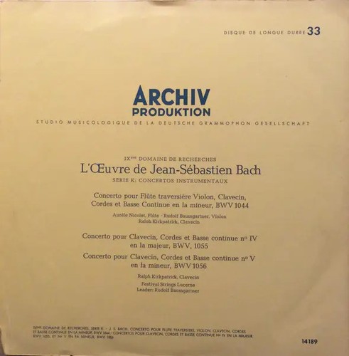 Bach concerto per flauto - lp,