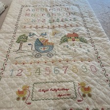 Trapunta coperta culla vintage