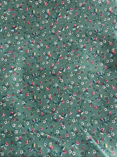 Tessuto cotone verde fiore