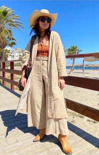 Zara kimono lungo ricamato - zara,