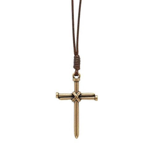 Grande collana croce chiodata - collana,