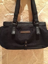 Borsa Roccobarocco Nera Pelle E Tessuto