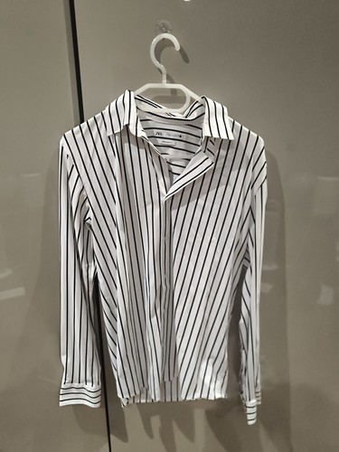 Camicia bianca zara righe - a,