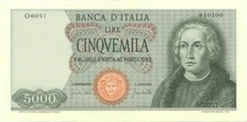 387) Lire 5,000 Columbus 1st