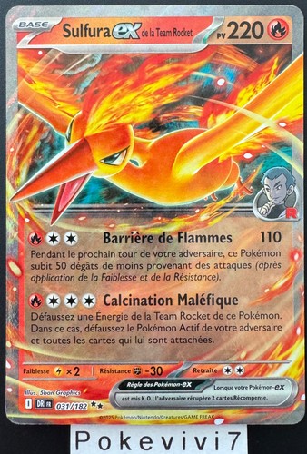 Carte pokemon sulfura 031 182 - carte,