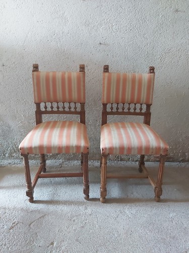 Coppia sedie antiche - , noce