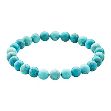 Bracciale turchese 8mm pietre - bracciale,
