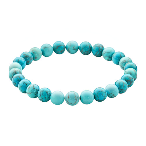 Bracciale turchese 8mm pietre - bracciale,