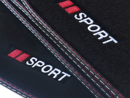 Tappetini sportivi scritta per