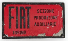 Fiat Antica Targa In Alluminio